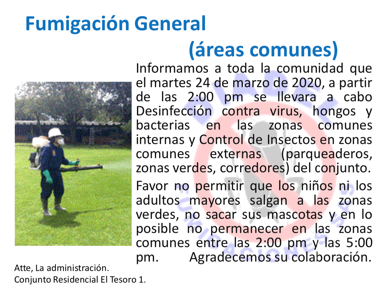 Aviso de fumigación General